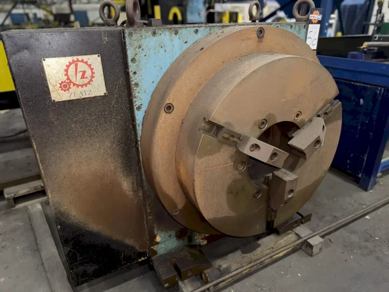 12" HOLLOW SPINDLE ZEATZ POWERED PIPE TURNER / POSITIONER WITH TAILSTOCK: YOBRO #25863