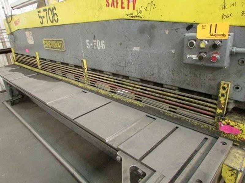 3/16” x 12′ Cincinnati Shear Model 1412, Front Operated Power Back Gauge, Squaring Arm