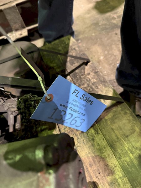 Chicago pneumatic 2000# air hoist with rope controls and trolley