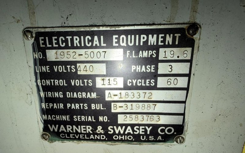 WARNER &amp; SWASEY 4A 6-POST TURRET LATHE WITH TOOLING. STOCK # 0545726