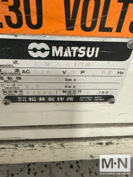 MATSUI MODEL DMZ-120 DRYER  MFG 1995