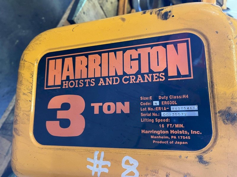 3 TON HARRINGTON ELECTRIC CHAIN HOIST: YOBRO #23291