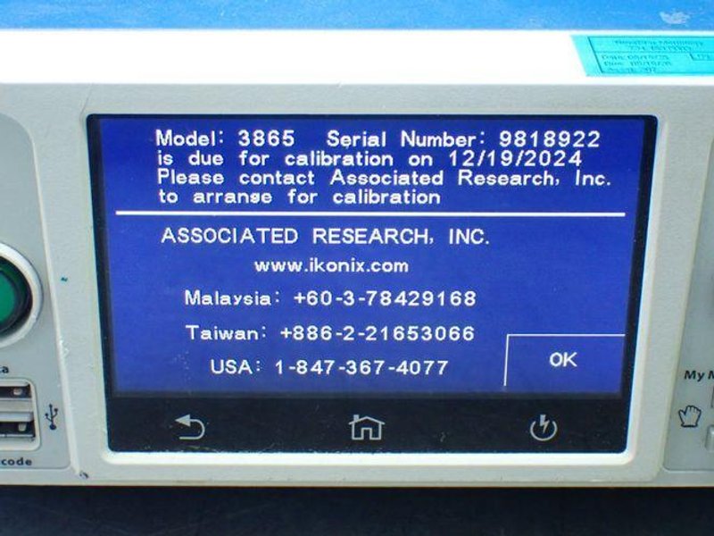 ASSOCIATED RESEARCH HYPOT SERIES DIELECTRIC WITHSTAND TESTER.   -  3865