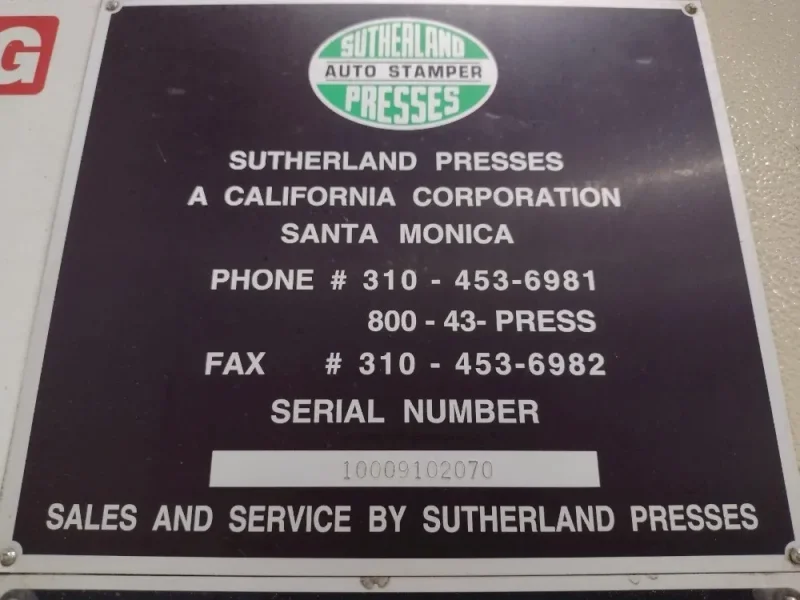SUTHERLAND 160 TON 2000 SUTHERLAND FTP-160 GAP PRESS  -  FTP-160