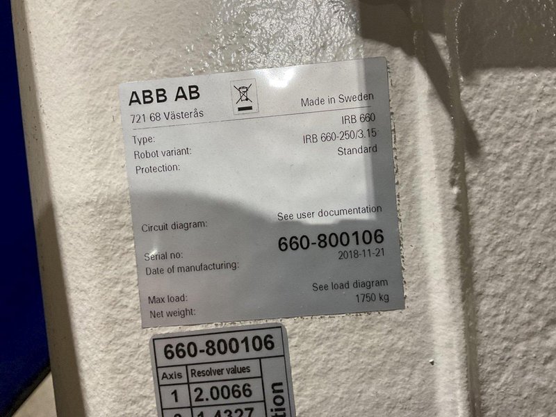 ABB IRB660-230/3.15 W/ IRC5 Controller and  SST75 REGENERATIVE BLOWER USED