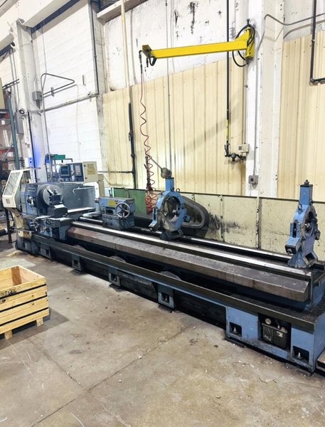 29.5" X 157" DAINICHI DL75X400 CNC FLATBED WITH FANUC CONTROL. STOCK # 0873926