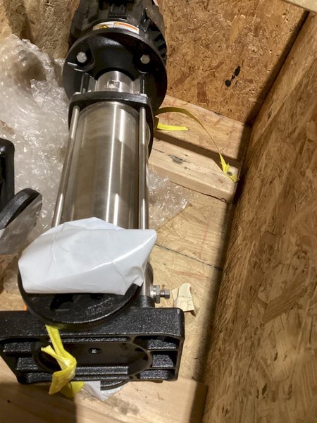 GRUNDFOS CRN19AFGJ-C-E PUMP W/ BALDOR 84Z04053 SUPER-E MOTOR USED