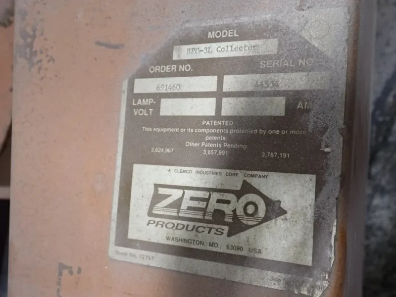 ZERO PRODUCTS DUST COLLECTOR  -  RPH-3L COLLECTOR