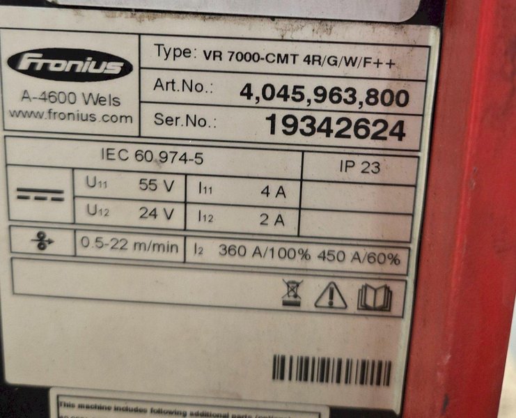 FRONIUS VR 7000 CMT 4045963800 WELDER USED