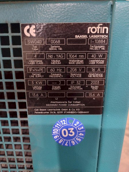 ROFIN STARWELD LASER: STOCK #19375