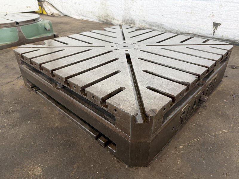 36" WIDE x 36" LONG x 9" TALL SIARTO PRECISION T SLOTTED MANUAL INDEX TABLE. STOCK # 0433626