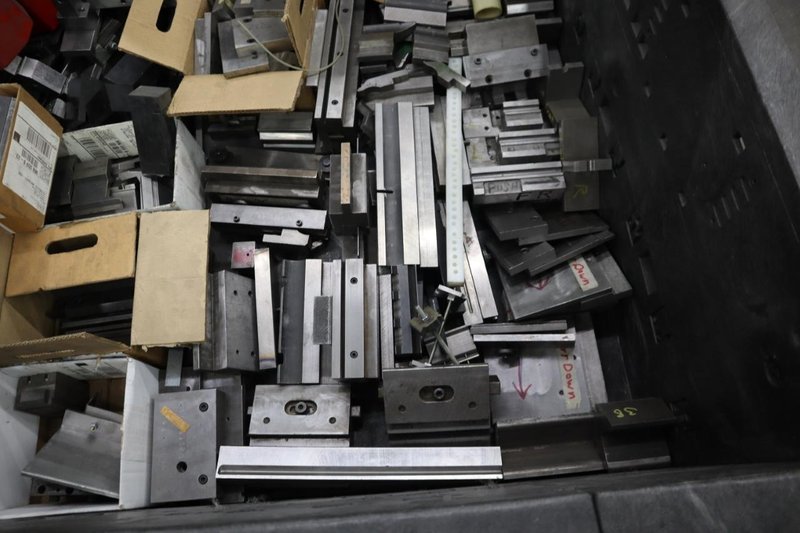 Amada Press Brake Die Segments, Ram Clamps and More in Crate- Auction Item