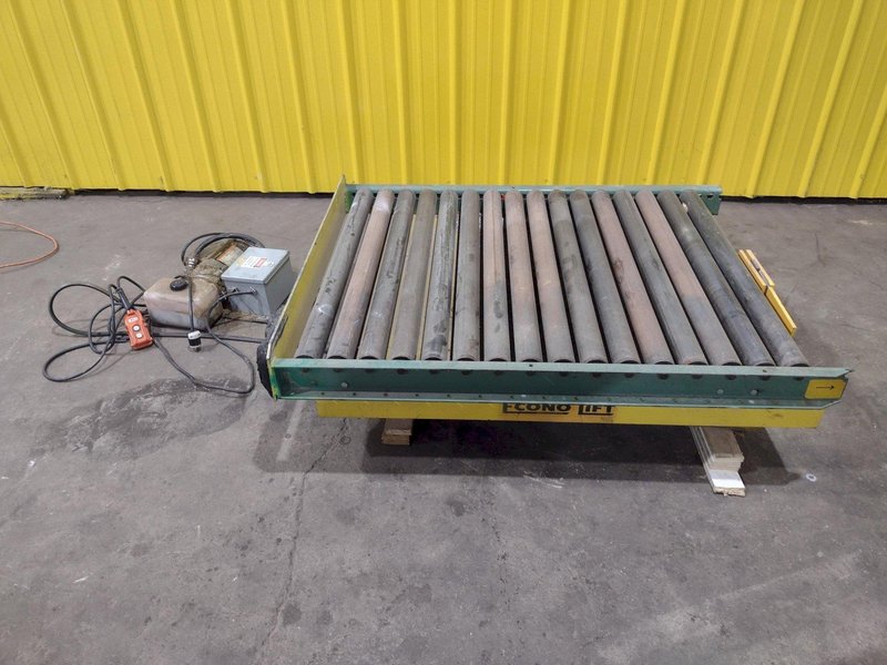 4000 LB X 48" X 40"  ECONO-LIFT MODEL #SL24-40 HYDRAULIC SCISSOR LIFT TABLE WITH ROLLER TOP: STOCK #20949
