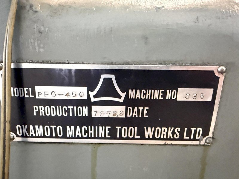 OKAMOTO PFG-450 SURFACE GRINDER. STOCK # 0434526