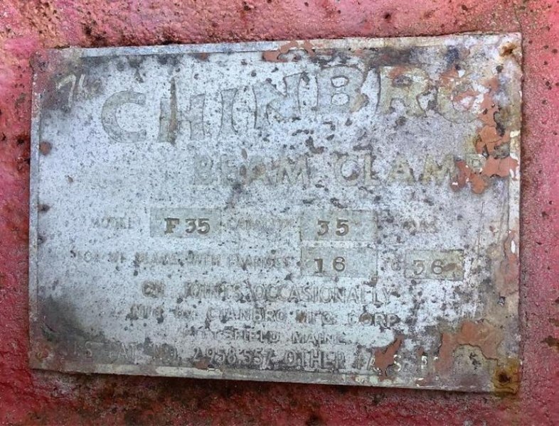 35 TON CHINBRO BEAM CLAMP F35: STOCK #19959
