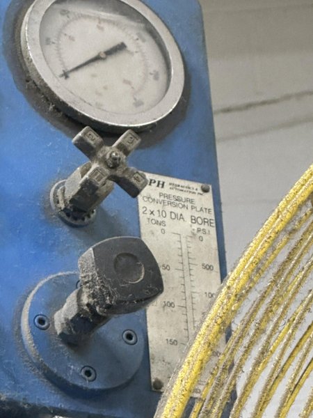 150 TON X 96" X 60" PH HYDRAULICS MODEL #4C150 4 POST HYDRAULIC PRESS, 12" STROKE: YOBRO 24748