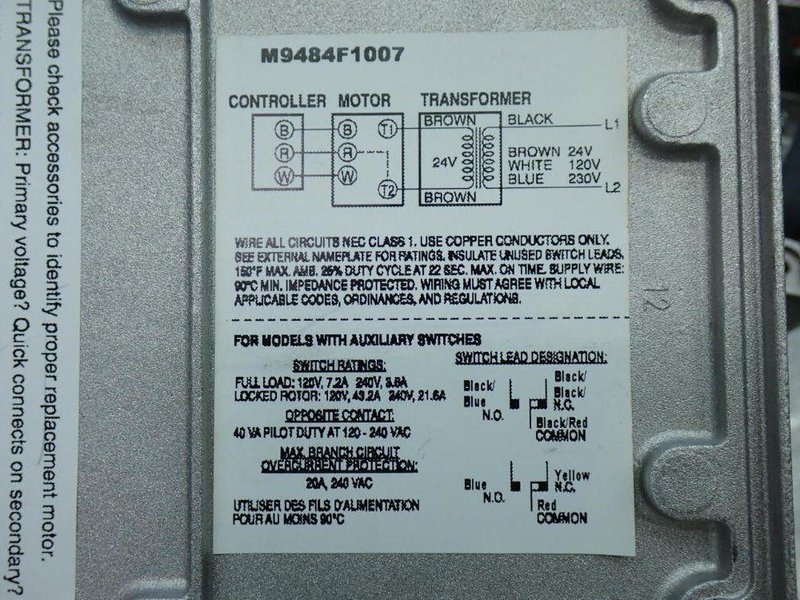 HONEYWELL MODUTROL IV MOTOR UNIT  -  M9484F1007