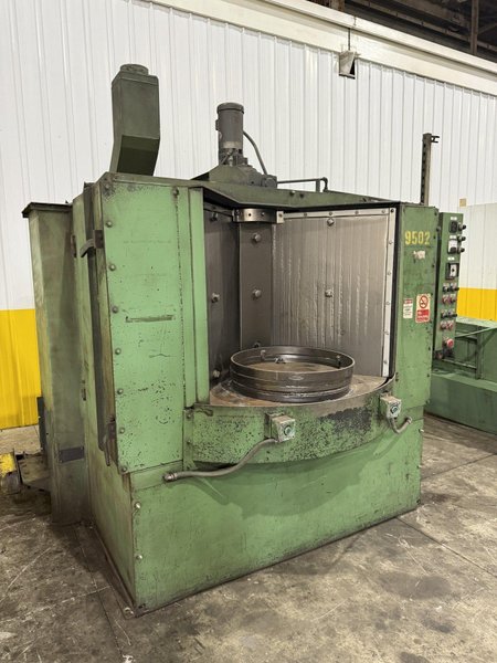 4 STATION X 20 HP -72&quot; X 40&quot; BRONCO SHOT BLAST ROTARY TABLE PART BLASTIN MACHINE: STOCK #23778