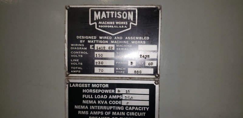 Mattison 24x48" Hydraulic Surface Grinder
