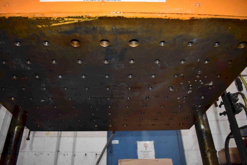 40 Ton HSI Hydraulic 4 Post Down Acting Press, 14" STR, 21" DLO, 48" x 31" BA, Cushion