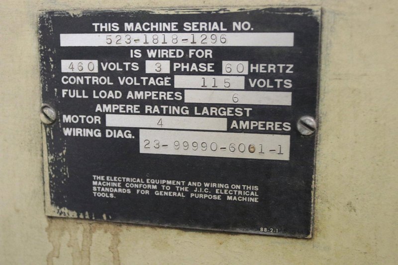 8" X 18" BROWN &amp; SHARPE MODEL #818 TECHMASTER HORIZONTAL SURFACE GRINDER: STOCK #12242