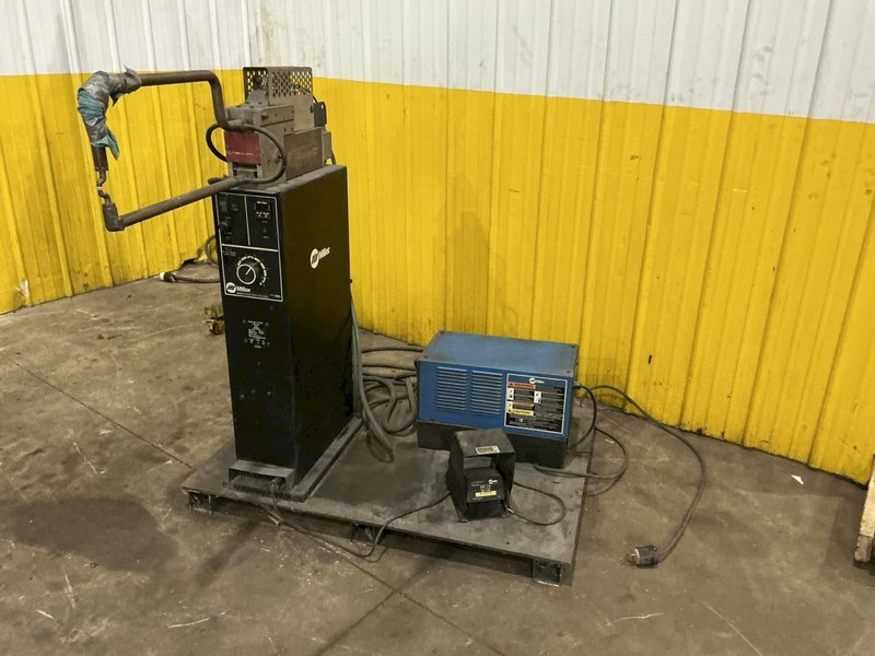 20 KVA MILLER MODEL #SSW-2040ATT ROCKER ARM SPOT WELDER &amp; SINGLE PHASE POWER SOURCE: YOBRO #25342
