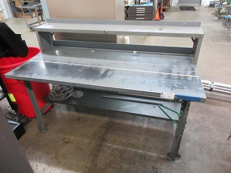 Metal Top Workbench with Upper and Lower Shelf- Auction Item