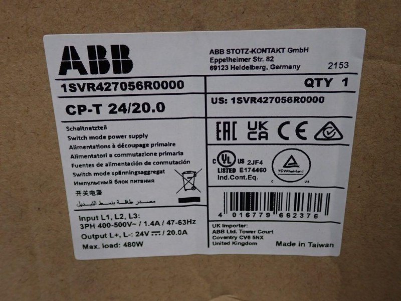 ABB SWITCH MODE POWER SUPPLY   -  CP-T24/20.0
