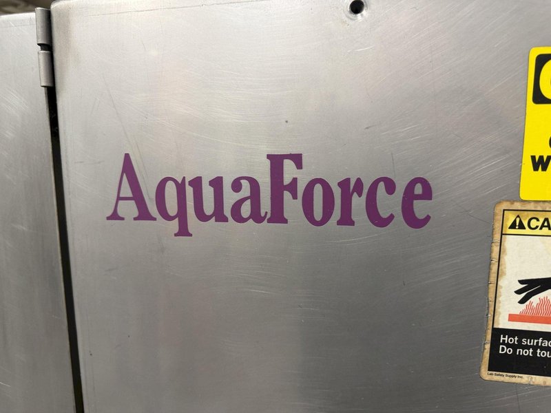 12" X 12" STOELTING MODEL #AQF-112 AQUAFORCE STAINLESS STEEL GAS FIRED CONVEYOR STYLE PARTS WASHER: YOBRO #26167