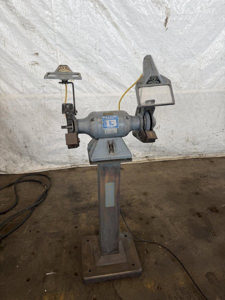 1/2 HP BALDOR PEDESTAL DOUBLE WHEEL GRINDER. STOCK # 0222026