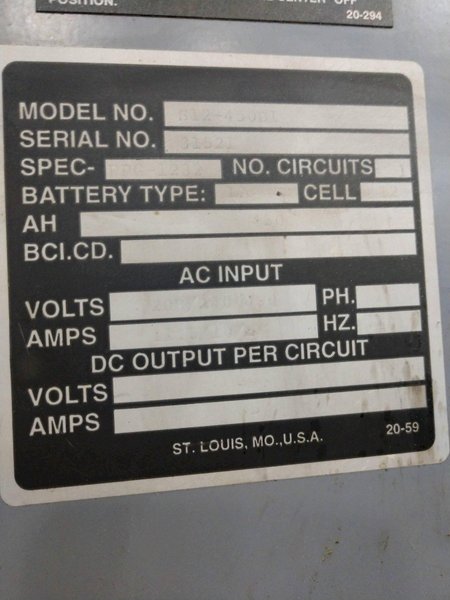 24 VOLT DC PRECISION ELECTRIC BATTERY CHARGER: STOCK 11926