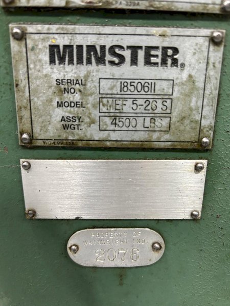 26 inch Minster Servo Feed Model MEF 526-S For Sale