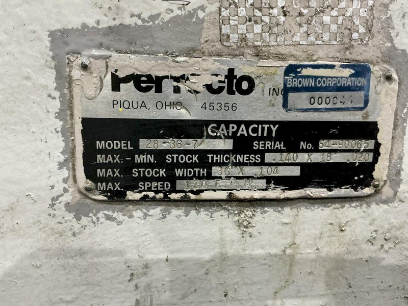 30,000 LBS X 36" PERFECTO COIL FEED LINE, COIL REEL UNCOILER &amp; STRAIGHTENER: YOBRO #24871