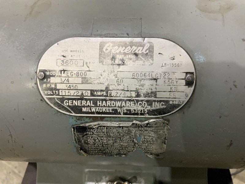 8"  GENERAL MODEL  EG-800 DOUBLE PEDESTAL GRINDER: STOCK #81165