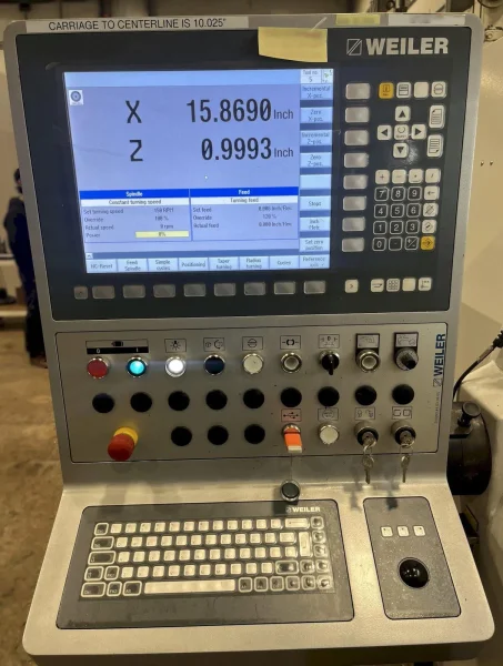 Weiler E80 x 4500 Flat Bed CNC Lathe – 2017 6.5″ Big Bore, 177″ Long Bed