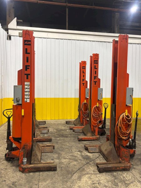 (6) 18,000 LB ALM MODEL #WE-18-4 HEAVY DUTY ELECTRIC MOBILE COLUMN LIFT JACKS: YOBRO #24551
