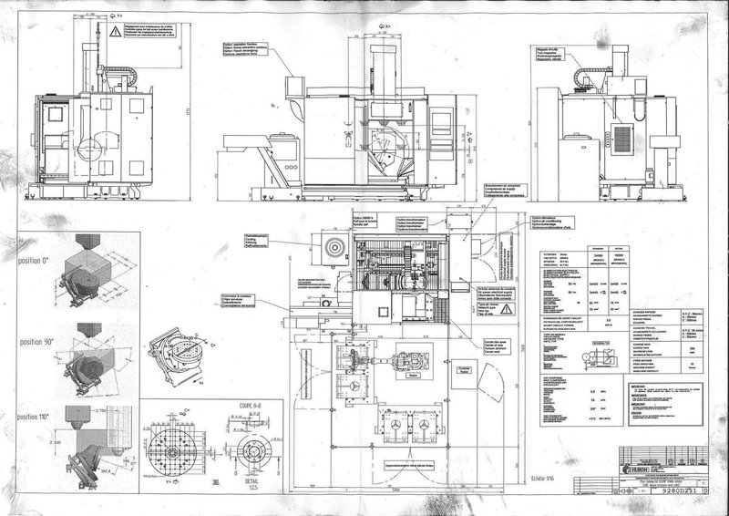 Huron K3X8F X: 780 - Y: 700 - Z: 500 mm CNC