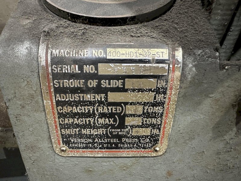 400 TON X 18' VERSON TRAVELING HEAD HYDRAULIC STRAIGHTENING PRESS: STOCK #23095