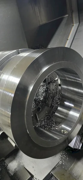 2013 MIGHTY VT40B+M/2000 CNC LATHE CAXIS LIVE TOOLING WITH 7.4" BAR CAPACITY &amp; (2) 24" CHUCKS