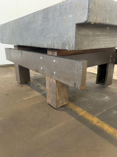 48&quot; X 72&quot; X 10&quot; MICRO-FLAT GRANITE SURFACE PLATE W/ STARRETT BASE. STOCK # 1170823.