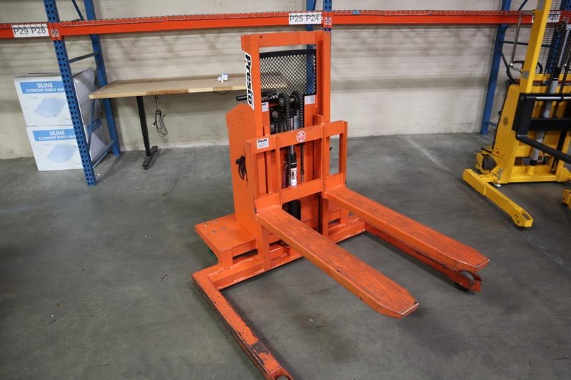Presto WPS5036-20 Electric Stacker Lift Truck, 2,000# Cap, 36&quot; Lift Height, 42&quot; Forks, 50&quot; Between Outriggers, 12 Volt Battery and Charger- Auction Item