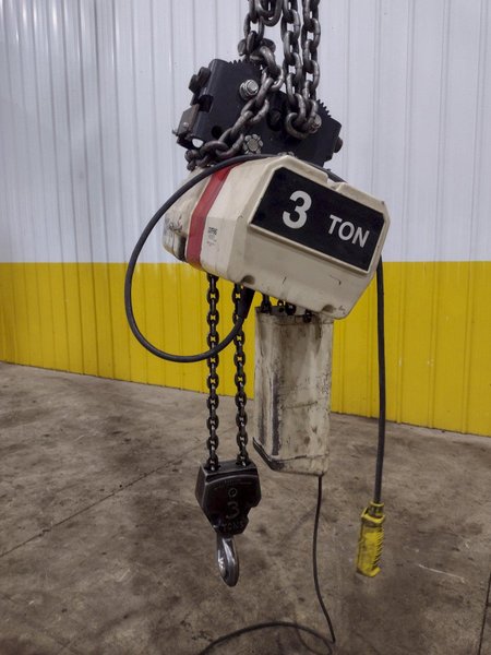 3 TON COFFING MODEL #EC6010 ELECTRIC CHAIN HOIST WITH TROLLEY: STOCK #23146