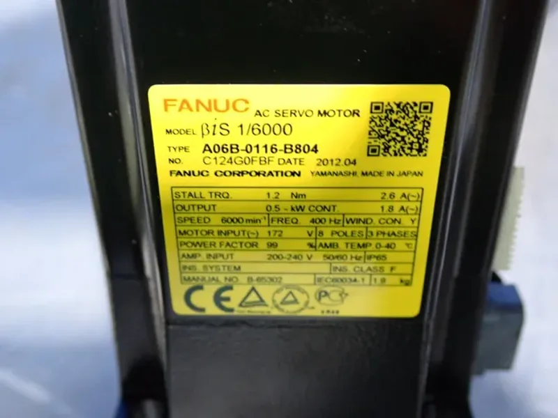 Fanuc Ac Servo Motor - A06b-0116-b804