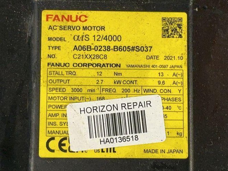 FANUC 3000RPM AC SERVO MOTOR  -  A06B-0238-B605#S037