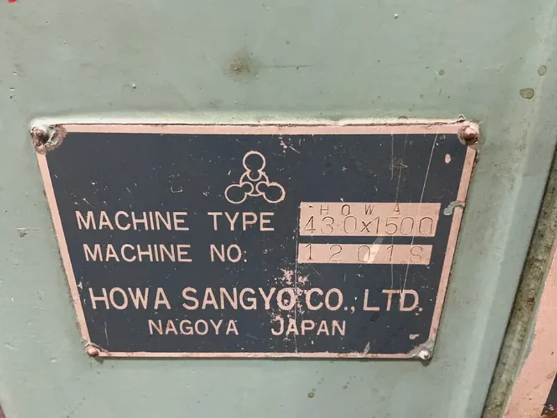 HOWA SANGYO CO., LTD. 18”X55” LATHE  -  HOWA 430X1500