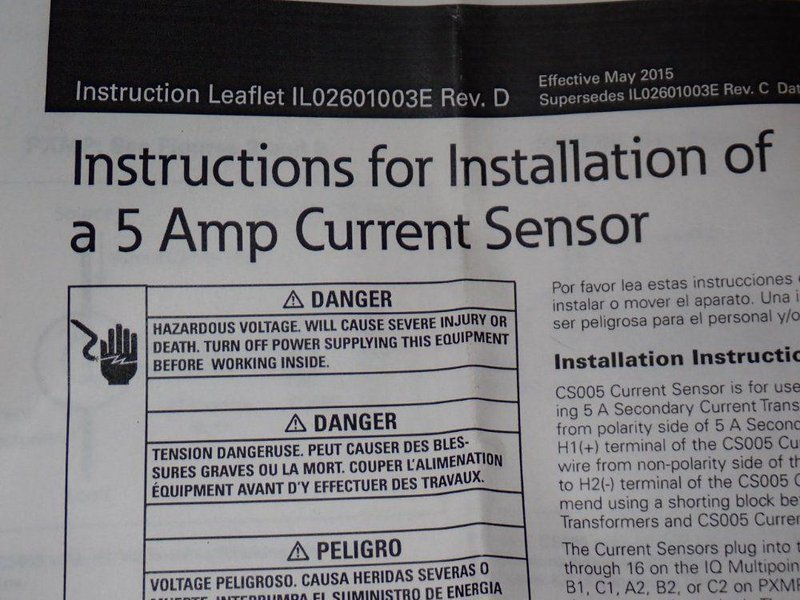 EATON 5 AMP CURRENT SENSOR  -  CS005