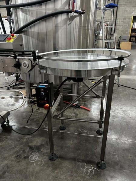 Cask mACS Micro Automated Canning System – 3-Head Filler with Rotary Accumulation Table (15–20 CPM, FESTO Interface)