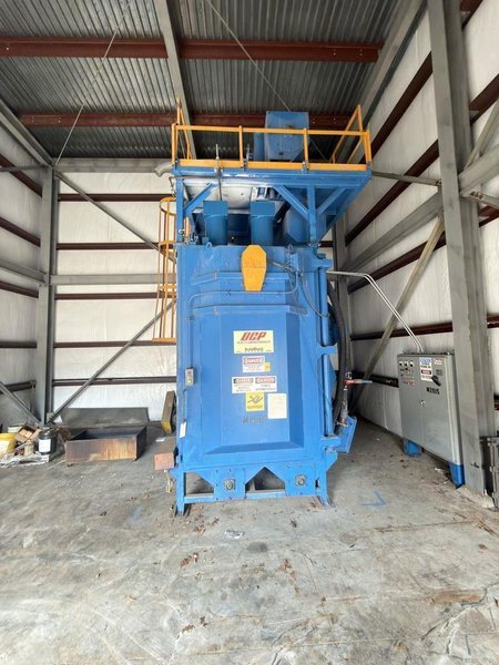 60" x 60" BCP MODEL #A4-9479 SPINNER HANGER SHOT BLAST MACHINE, NEW 1999: YOBRO #26149