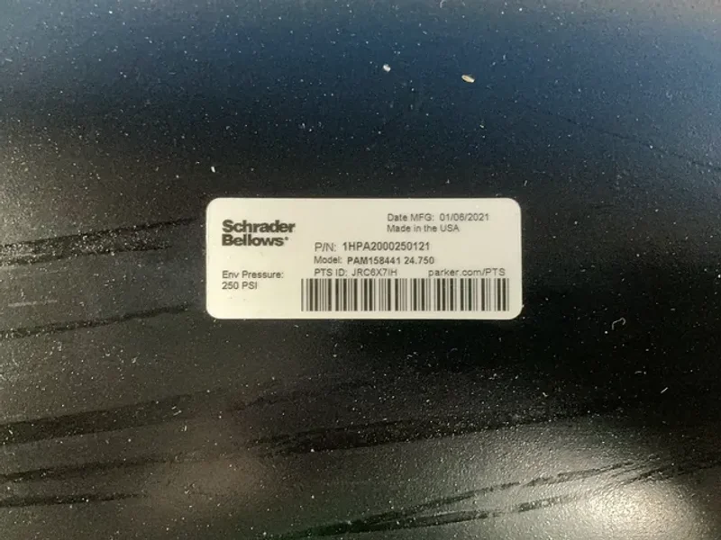SCHRADER BELLOWS 250 PSI PNEUMATIC CYLINDER  -  PAM158441 24.750