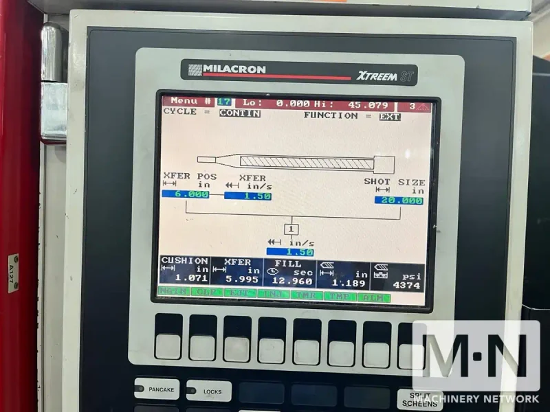 550 TON 72 OZ CINCINNATI MODEL NT550-80 POWERLINE ELECTRIC INJECTION MOLDING MACHINE MFG 2001